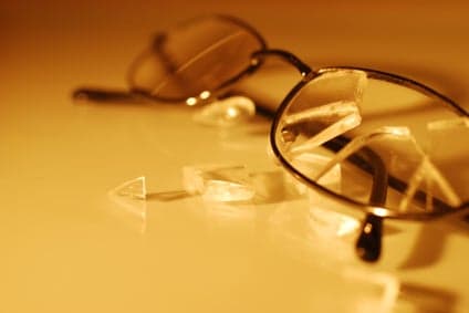 broken glasses on a table