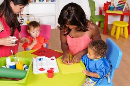 caretakers and toddlers