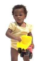 girl with toy truck