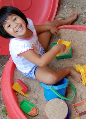 Child with toys