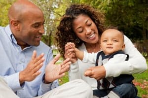 baby and parents