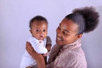 baby with mother
