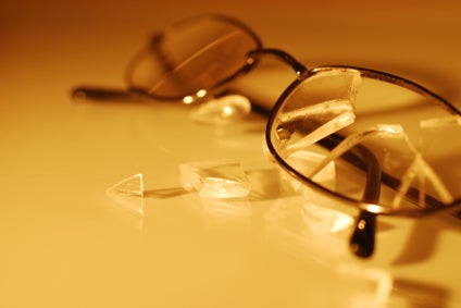 broken glasses on a table