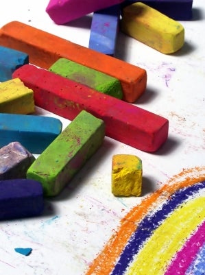 close-up of crayons