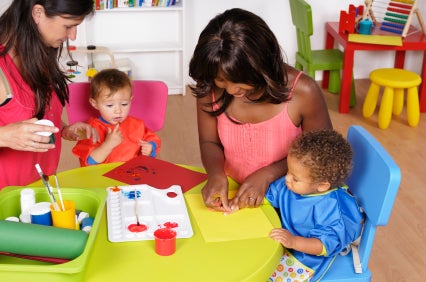 caretakers and toddlers