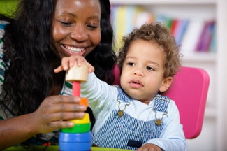 Toddler and caretaker