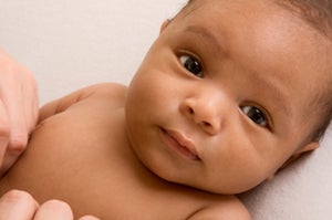 Baby lying on back