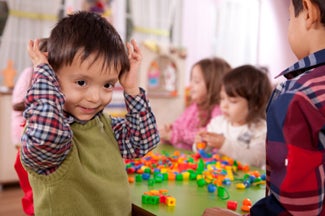 young boy playing