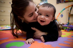 mother and toddler playing